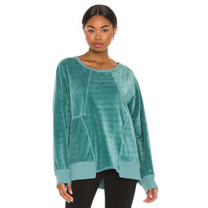 Free People Movement Womens Strive On Jewel Velour Sweatshirt Small